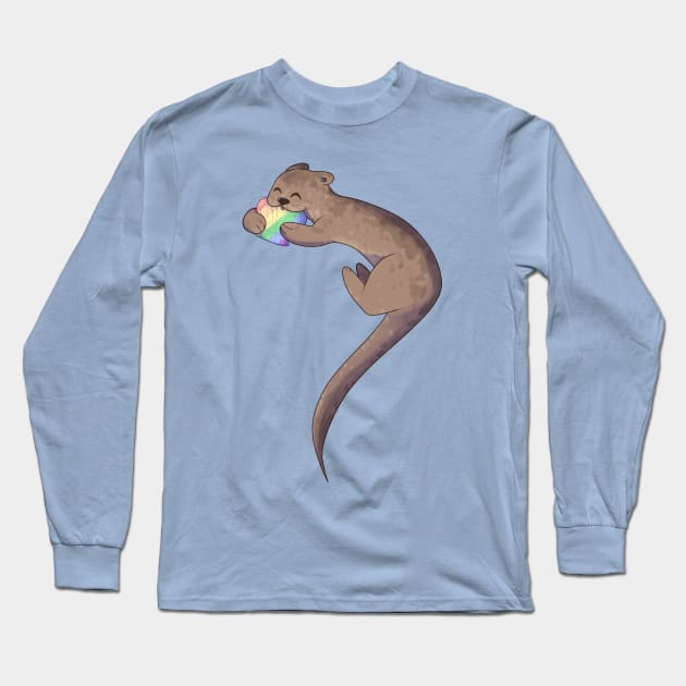 Gay Pride Otter Long Sleeve T-Shirt by celestialuka